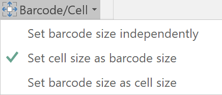 Suplemento de Excel para configurações de célula de código de barras