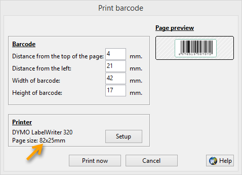 Imprimir códigos de barras em etiquetas contínuas