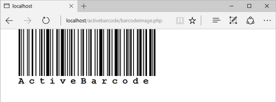 Um código de barras em uma página html