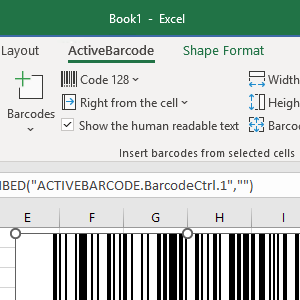 Excel<br>Add-in de código de barras