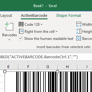 ActiveBarcode: Códigos de barras em Excel