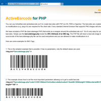 O componente ActiveBarcode Internet para ASP.NET, ASP e PHP