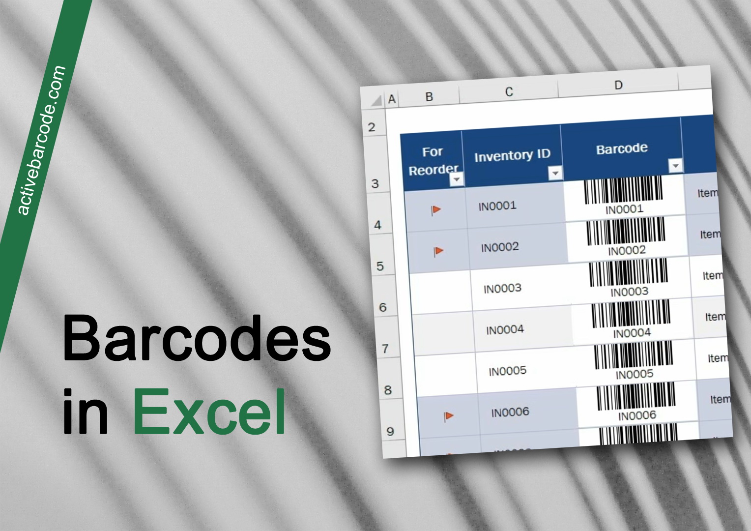 ActiveBarcode: Como inserir códigos de barras em células selecionadas